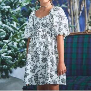 Janie and Jack Floral Toile Bubble Sleeve Dress 100% Cotton